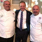En présence du ministre de l’agriculture et de l’équipe italienne de rugby, Thonio, le chef du restaurant Lupo à Vienne, distingué