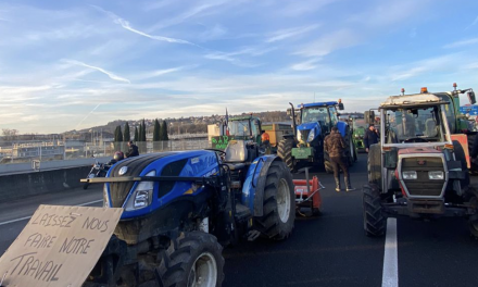 Agriculteurs en colère : l’autoroute A 7  actuellement coupée  à quatre niveaux entre Chanas et Lyon…