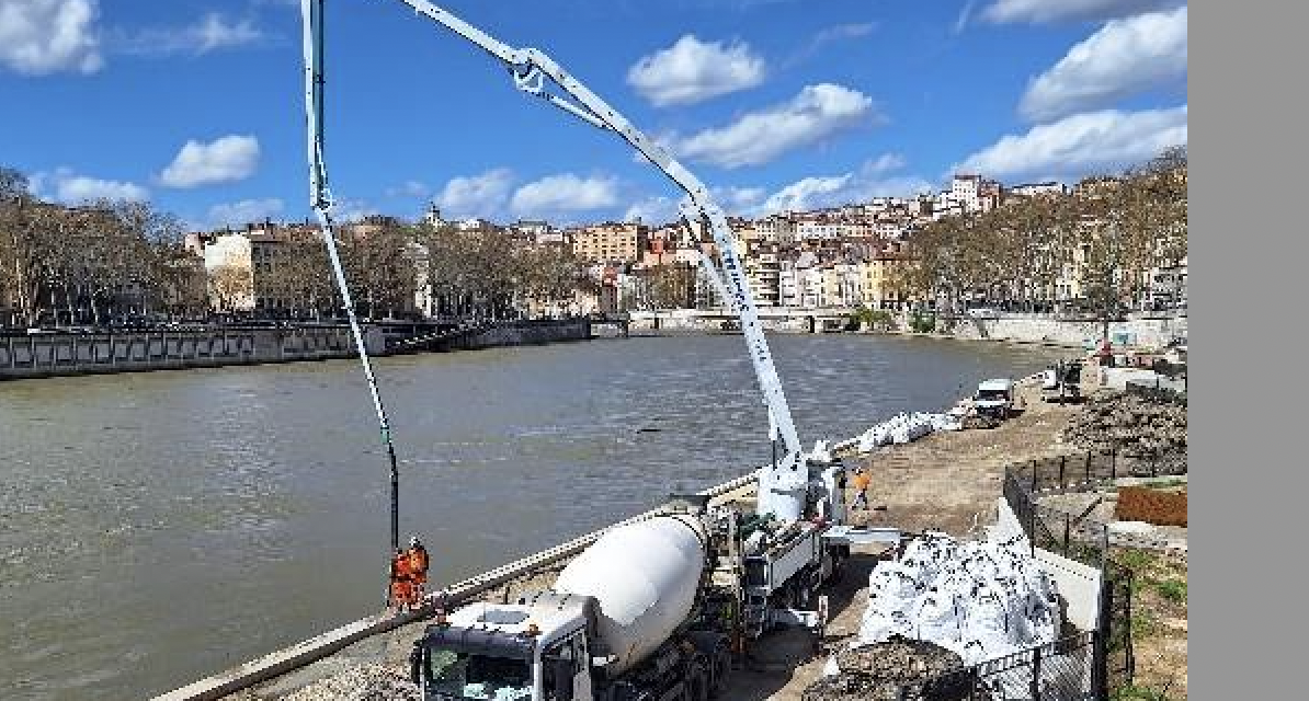 Les travaux des « Terrasses de la Presqu’île » en bord de Saône arrêtés à Lyon, suite à un affaissement de terrain…