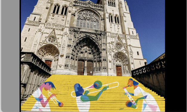 Jazz à Vienne : fresque des contremarches de la cathédrale Saint-Maurice : vous avez choisi… la proposition n°3