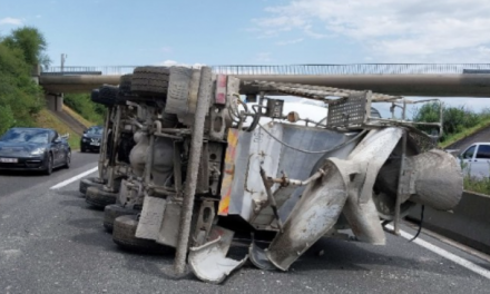 En plein boom des départs en vacances : l’A 46 Sud fermée 3 heures ce vendredi après-midi, suite d’un spectaculaire accident de poids-lourd