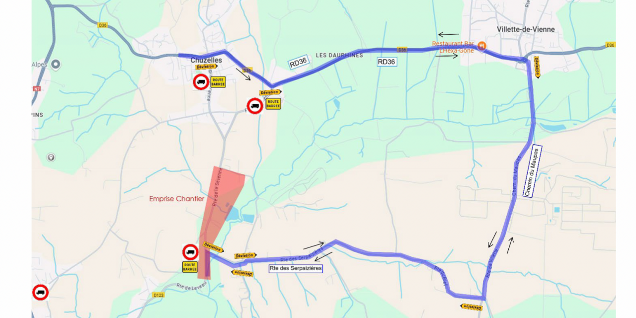 Renouvellement de réseau d’assainissement  Route de la Sévenne à Chuzelles