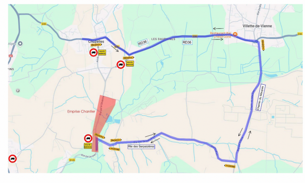 Renouvellement de réseau d’assainissement  Route de la Sévenne à Chuzelles
