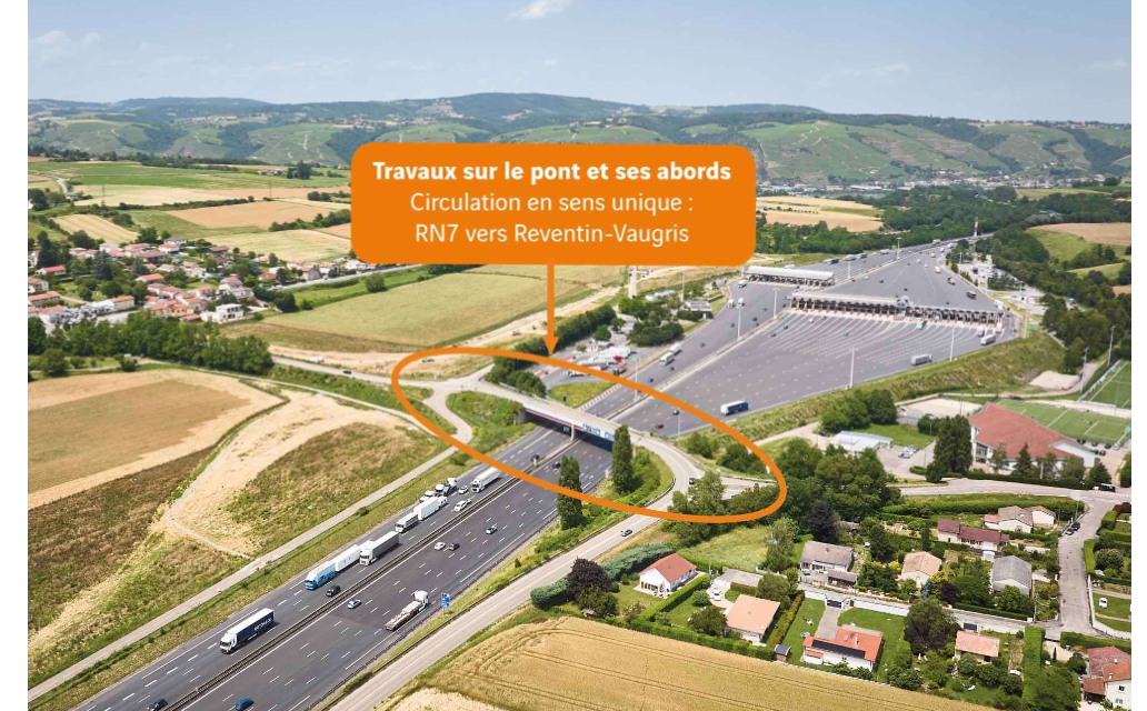 L’ouverture du demi-échangeur de Vienne sur l’A 7 toujours prévue à l’automne : une nouvelle phase du chantier avec sens unique débute le lundi 19 mai