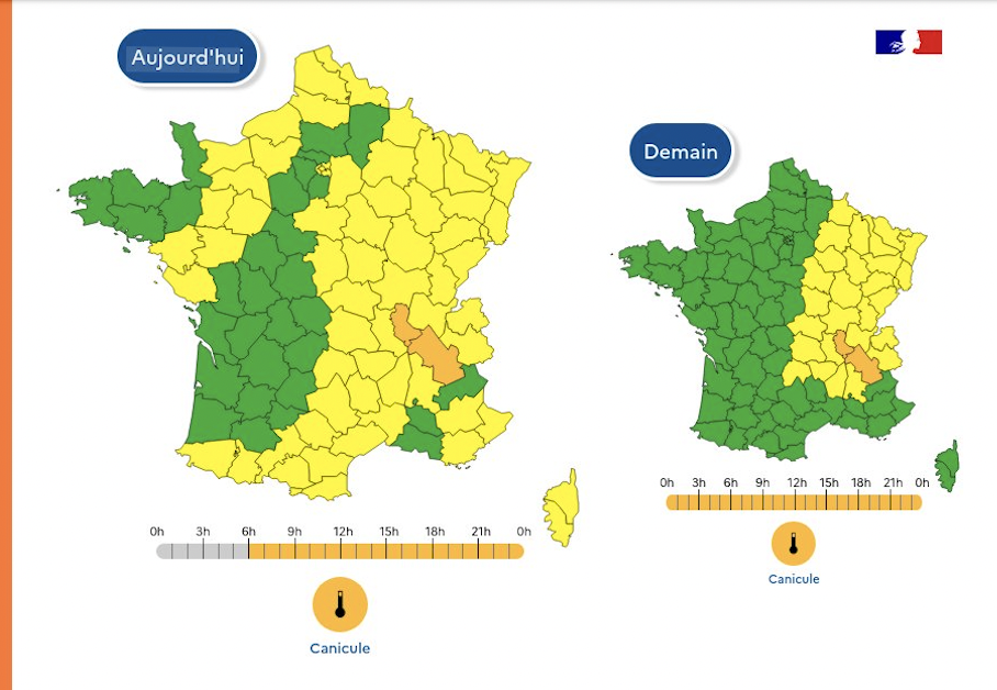   L’Isère et le Rhône restent les deux derniers départements en alerte orange canicule : jusqu’à 37° en vallée du Rhône