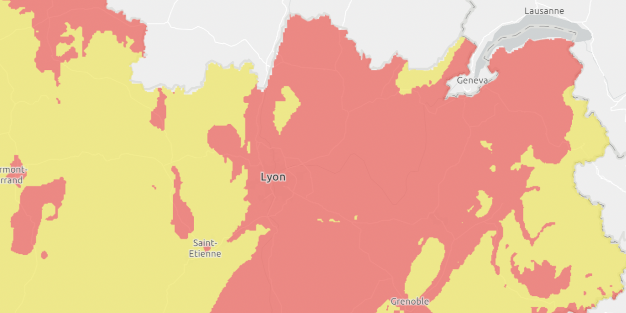 Alerte à la pollution dans le Rhône  et le Nord-Isère : particules fines+fumées canadiennes