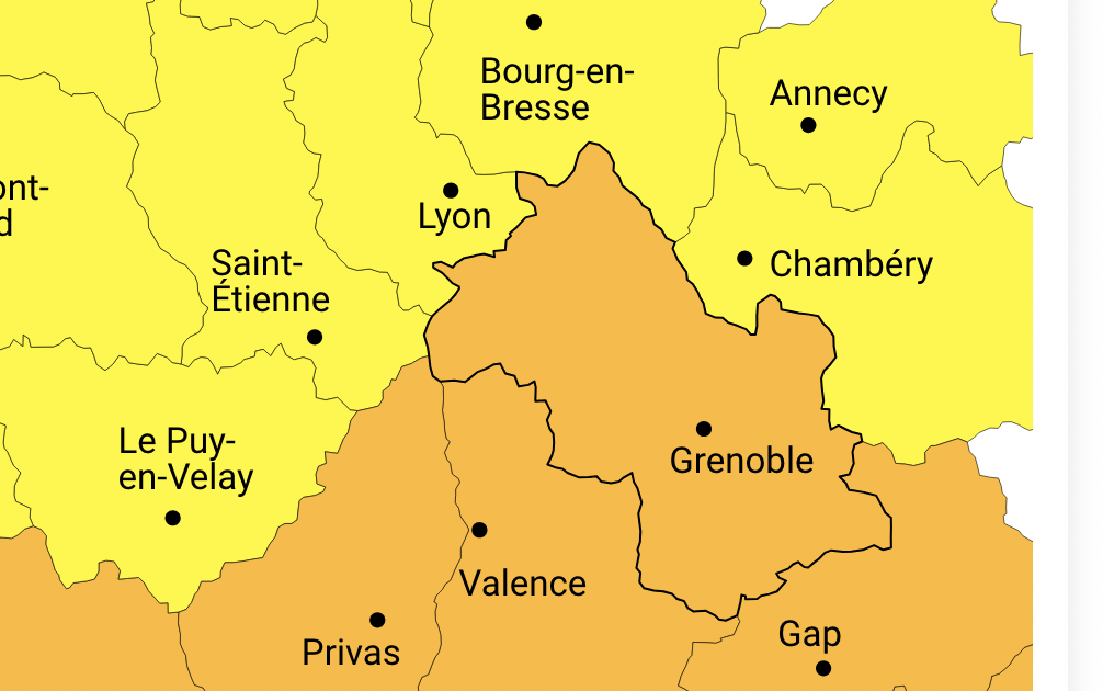 A partir de cette nuit, 0 heure, l’Isère passe en « alerte orange » pluie-inondation : les précipitations pourraient atteindre de 70 à 90 mm