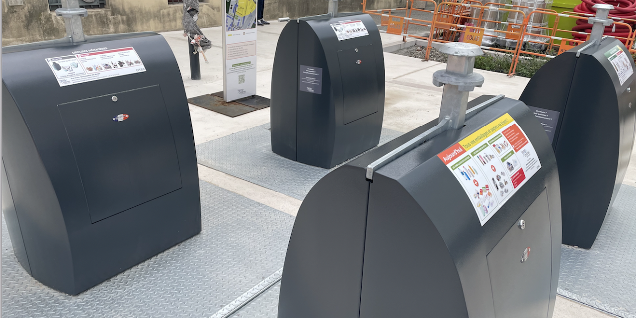 De nouveaux conteneurs enterrés mis en  service rue Émile Romanet à Vienne
