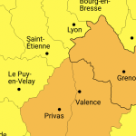 Météo France place l‘Isère en vigilance orange aux orages/pluie inondation à partir de 15 h. Risques de grêle