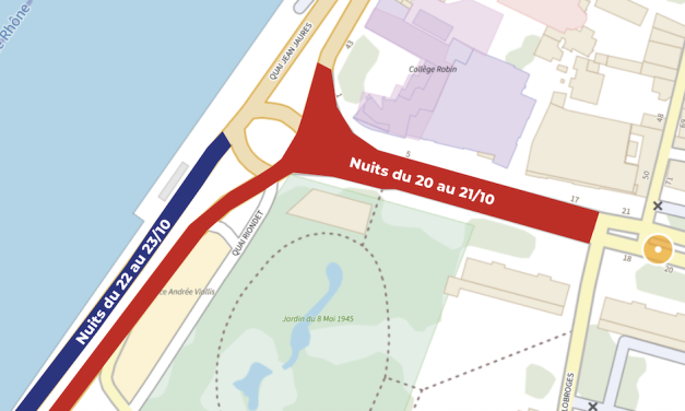 Cours Brillier et halte fluviale à Vienne : travaux de nuit annoncés la semaine prochaine avec coupures de la circulation