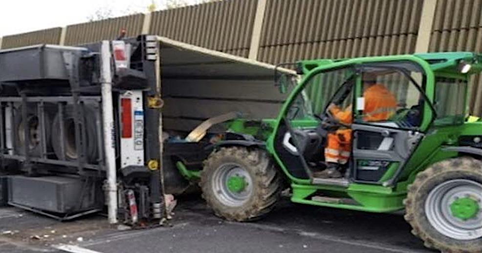 Suite à l’accident du poids-lourd couché sur les 3 voies de l’A7 à Salaise-sur-Sanne  :  de gros bouchons pendant près de 12 h