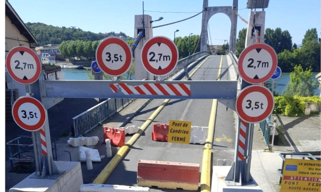 Interrompus depuis le 25 novembre, les travaux du pont de Condrieu ont repris le 8 décembre