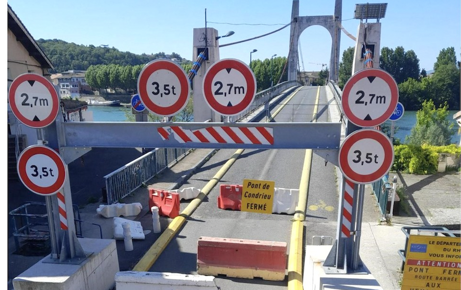 Interrompus depuis le 25 novembre, les travaux du pont de Condrieu ont repris le 8 décembre