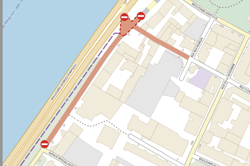 Travaux de la halte fluviale à Vienne : circulation interdite sur une partie du quai Riondet  et rue Laurent Florentin, du 13 au 15 janvier