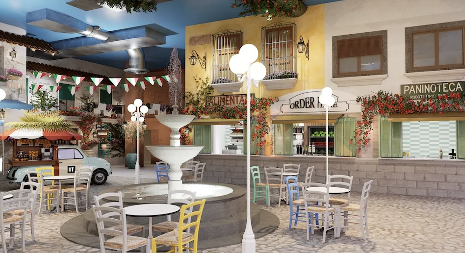 L’ancien Food Court » Food Society » qui avait baissé le rideau à la Part-Dieu remplacé par un « Village Italien » de…600 couverts !