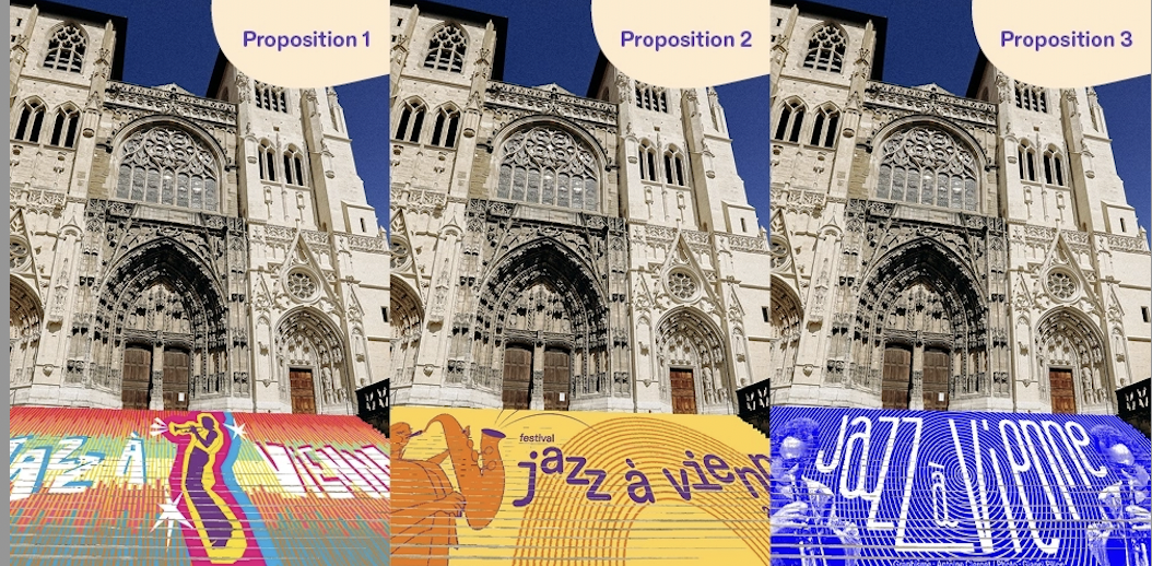 Jazz à Vienne : trois propositions pour la fresque des contremarches de la cathédrale Saint-Maurice, à vous de choisir…