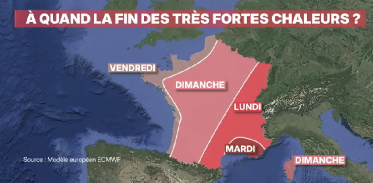 La fin de l’alerte canicule pourrait intervenir lundi pour l’Isère et Auvergne-Rhône-Alpes