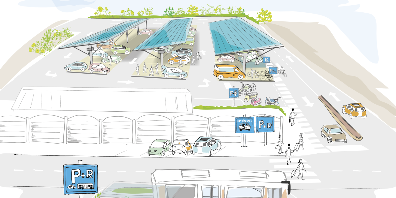 Lancement des travaux du parc relais Sud, boulevard Pacatianus à Vienne. Il sera surmonté d’ombrières