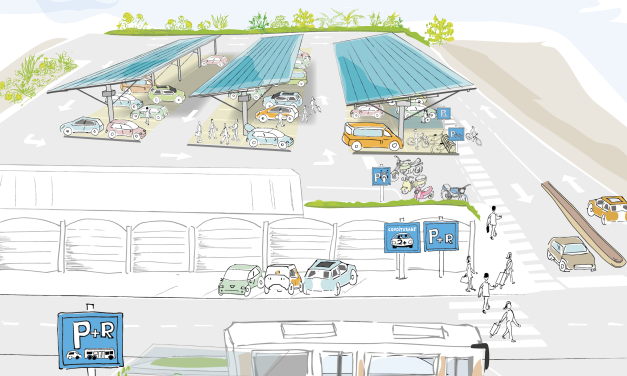 Lancement des travaux du parc relais Sud, boulevard Pacatianus à Vienne. Il sera surmonté d’ombrières