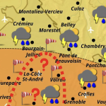 Risque d’orages sur l’Isère cet après-midi et ce soir et fortes rafales de vent entre 60 et 80 km/h sur l’ensemble du département