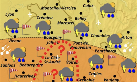 Risque d’orages sur l’Isère cet après-midi et ce soir et fortes rafales de vent entre 60 et 80 km/h sur l’ensemble du département