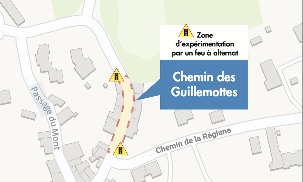 Un feu tricolore en alternat installé le 20 juillet aux Guillemotes à Vienne