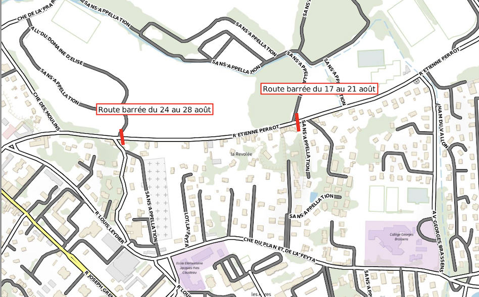 Rues barrées  et coupures d’eau à Pont-Evêque pour renouvellement des réseaux d’eaux pluviales