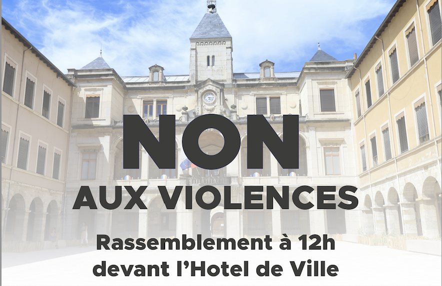 La Ville de Vienne appelle « les Viennoises et les Viennois à se rassembler aujourd’hui à 12 h, devant l’hôtel-de-Ville  contre les violences. » 